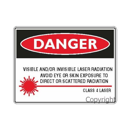 Danger Visible And/Or Invisible Laser Radiation  -Danger Sign