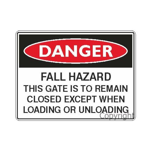 Fall Hazard - Danger Sign