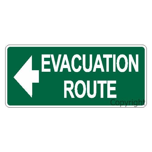 Evacuation Route Left Sign