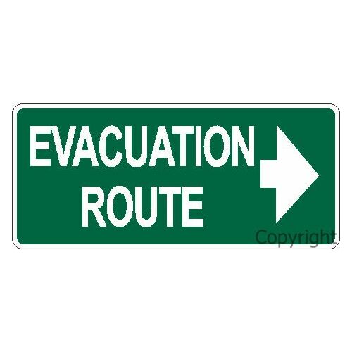Evacuation Route Right Sign