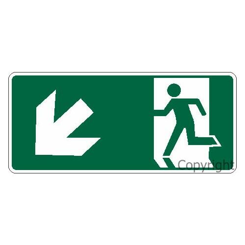 Exit Downstairs Left - Picto Sign