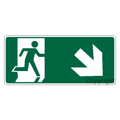 Exit Down Stairs Right - Picto Sign