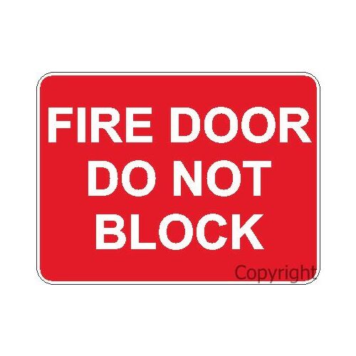 Fire Door Do Not Block Sign