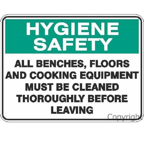 Hygiene Sign - All Benches Must Be Cleaned Before Leaving