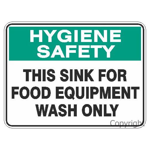 Sink for Food Equipment Only -  Hygiene Safety Sign