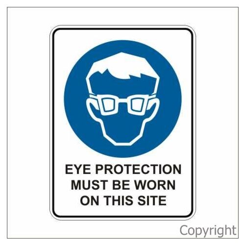 Must Wear Eye Protection on Site Sign