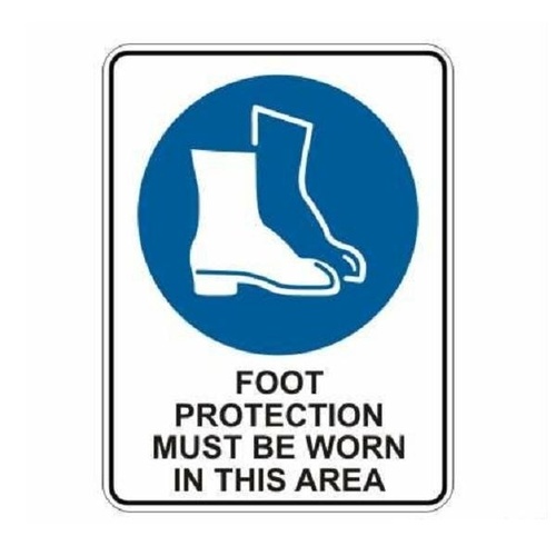 Must Wear Foot Protection in Area Sign
