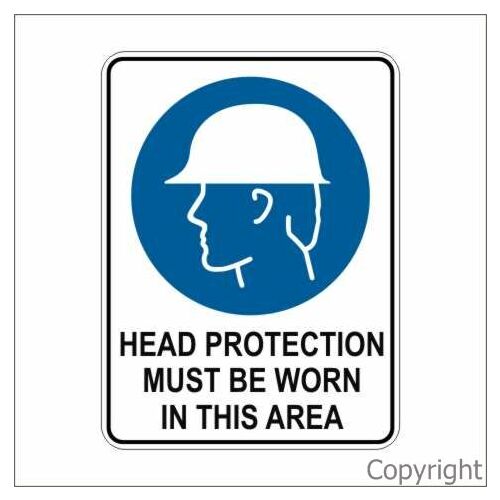 Must Wear Head Protection In Area Sign