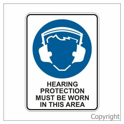 Must Wear Hearing Protection in Area Sign