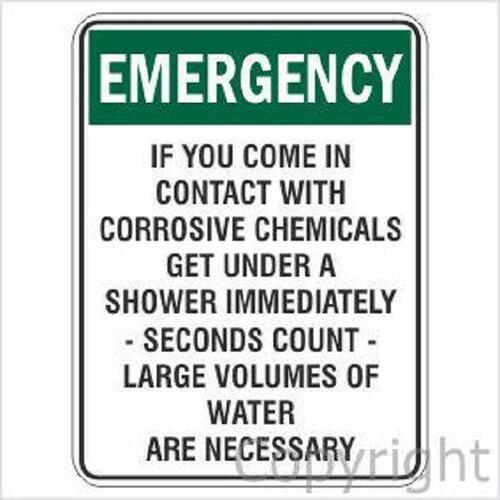 Emergency- Corrosive Chemicals - Sign