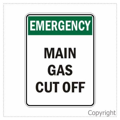 Main Gas Cut Off Sign