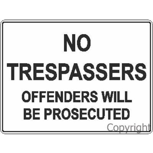 No Trespassers Sign