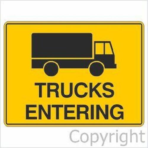 Trucks Entering Sign